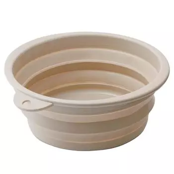 Isetou Мягкий таз Бежевый 12 л Ширина x Глубина x Высота Сделано в Японии Складной Термостойкий до В комплекте крючок Подвесной Ножная ванночка Замачивание Стихийное бедствие бежевый