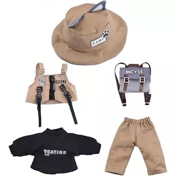 Ish Obitsu 11 Ob11 Размер наряда куклы Obitsu 11 см комплект одежды с длинными рукавами панама с лисьими ушками рюкзак с волчьими ушками 5 шт. волк волк