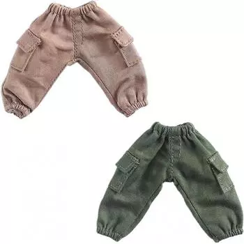 Ish Obitsu 11 Ob11 Размер наряда Obitsu Doll 11 см Тело брюки-карго рабочая одежда брюки свободные 5 цветов Зеленый+бежевый Зеленый+бежевый