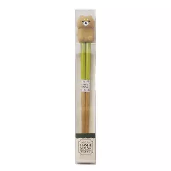 Ishida Chopsticks Chopstick Rest Set Hashimars Painted Chopsticks and Cute Dog Chopstick Rest 15515 зелёный