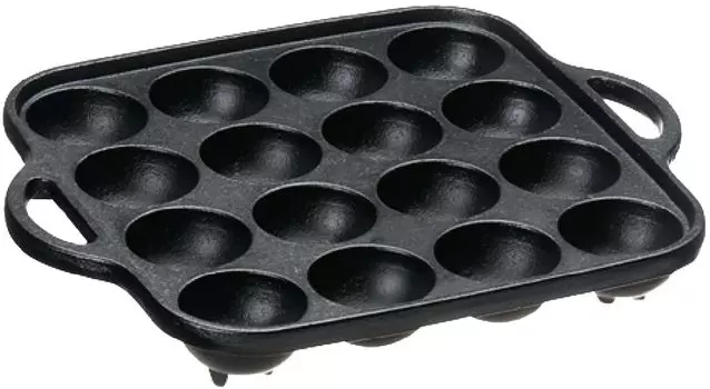 Ishigaki Cast Iron Takoyaki Maker 16 Holes Black Length 20 x Width 20 x Height Gas Fire Compatible 3965 3.5cm