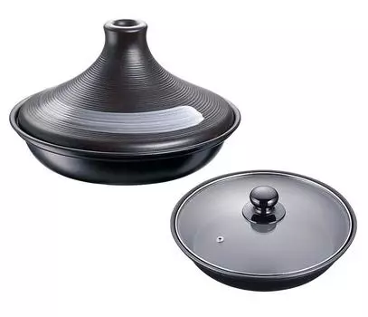 Ishigaki Industry Brodia IH Tajine Pot (with glass lid) 19cm Brown 3008 Heat-resistant ceramic/tempered glass lid ATZ0301