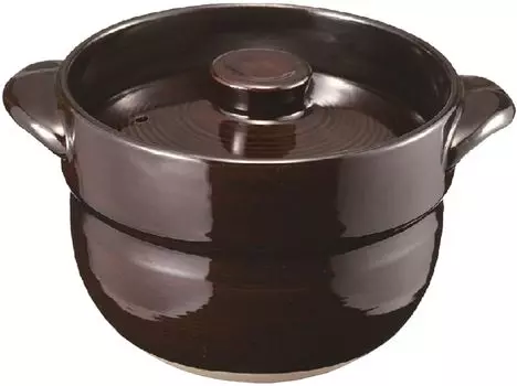 Ishigaki Rice Cooking Clay 2 Length x Width x Height Includes Gas Compatible 4359 Brown Pot, Cups, Approx. 22.5 17.5 13cm, Recipe, Microwave, Fire, коричневый