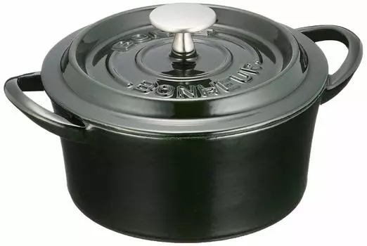 Ishigaki Sangyo Bon Bonaire Cocotte 18cm Majolica Green Iron Casting China ABVB807