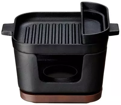 Ishigaki Sangyo Iron Casting Approximately Width x Depth x Height Body Capacity 250ml Cup 90ml IH Compatible Delish Life COLO Square Grill Pan with чёрный