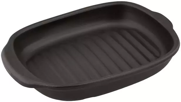 Ishigaki Sangyo Ishigaki Grill Plate Heat Resistant Ceramic Width x Depth 17cm x Height 4cm Fish Grill Microwave Usable Grill Master Plus Recipe чёрный