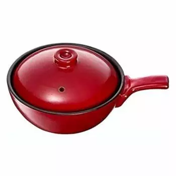 Ishigaki Sangyo термостойкая красная кокотница 350 мл 14 см с крышкой для использования в микроволновой печи, тостер, совместимая с духовкой 4119 красный