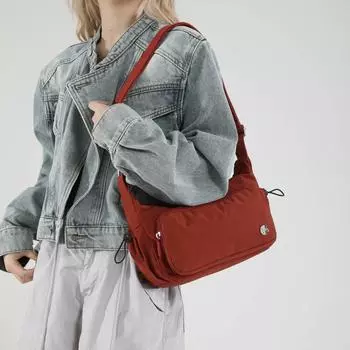 Исходящая легкая сумка хобо большой емкости женская сумка через плечо чёрный