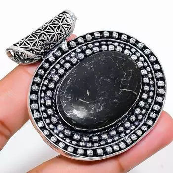 Ископаемый драгоценный камень из натурального глиняного трещины из стерлингового серебра 925 пробы, подарочный кулон 2,21 дюйма A5h41