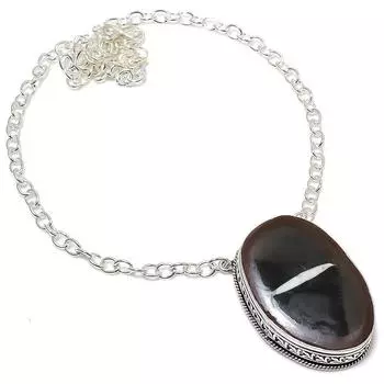 Ископаемый драгоценный камень из натурального грязевого камня, стерлинговое серебро 925 пробы, подарочное ожерелье, 18 дюймов, I0A32