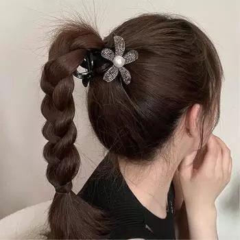 Искрящийся звездный свет, высококачественная заколка-цветок с бриллиантами, легкая роскошь, ощущение высокого класса, аксессуары для волос на затылке, завитые волосы One Size