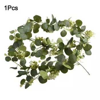 Искусственная эвкалиптовая гирлянда Венок из эвкалипта Долговечный Не требует особого ухода Многоцелевое использование Реалистичный внешний вид CHINA