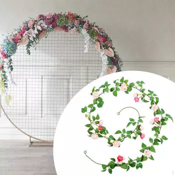 Искусственная цветочная гирлянда настенное подвесное растение художественные поделки реалистичная лоза для камина в комнате розовый