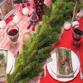 Искусственная гирлянда 190 см с зелеными лианами для камина и дорожки для стола Green