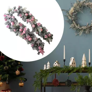 Искусственная гирлянда для рождественского украшения, настенная, для внутреннего и наружного использования Pink