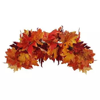 Искусственная гирлянда из клена на стену на Хэллоуин, кленовая перемычка, осенние листья для украшения на Хэллоуин Blue