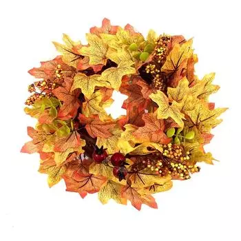 Искусственная гирлянда из кленовых ягод и граната, осенний праздник урожая, гирлянда из свечей, украшение стола Maple berry pomegranate