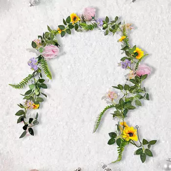 Искусственная гирлянда из роз Зелень DIY Креативная цветочная лоза Цветочная для