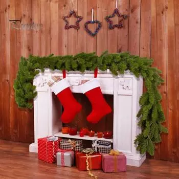 Искусственная гирлянда из сосновых иголок 78,74 дюйма, реалистичные поддельные сосновые листья, ветки, рождественская имитация зелени, гирлянда для декора свадьбы на День благодарения D