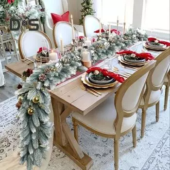 Искусственная гирлянда из сосновых иголок 78,74 дюйма, реалистичные поддельные сосновые листья, ветки, рождественская имитация зелени, гирлянда для декора свадьбы на День благодарения B