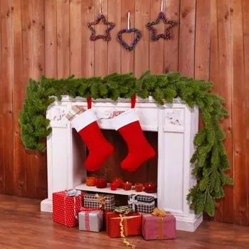 Искусственная гирлянда из сосновых иголок 78,74 дюйма, реалистичные поддельные сосновые листья, ветки, рождественская имитация зелени, гирлянда для декора свадьбы на День благодарения