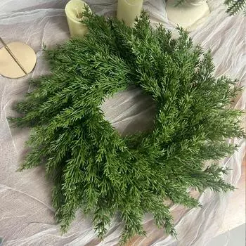 Искусственная гирлянда из сосны и кипариса, искусственные сосновые иголки, зеленое растение, рождественское украшение на окно, подвесное украшение на дверь дома 1.8m pine cypress vine