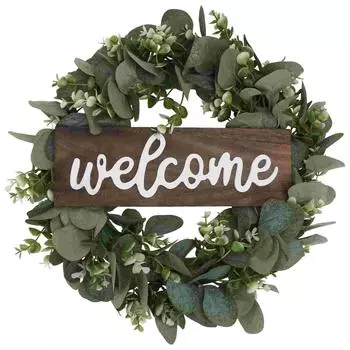 Искусственная гирлянда венок кулон имитация подвесной декор сцена макет приветственные эмблемы цветок входная дверь зелёный