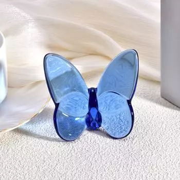 Искусственная хрустальная бабочка, украшение для домашнего стола, цветная коллекционная фигурка бабочки синий