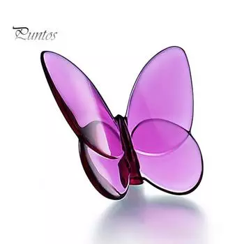 Искусственная хрустальная бабочка, украшение для домашнего стола, цветная статуэтка бабочки, коллекционная 3D-статуэтка летящей бабочки, подарок для любителя бабочек красный