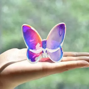 Искусственная хрустальная бабочка, украшение для домашнего стола, цветная фигурка бабочки, коллекционная, 3D, летающая красный