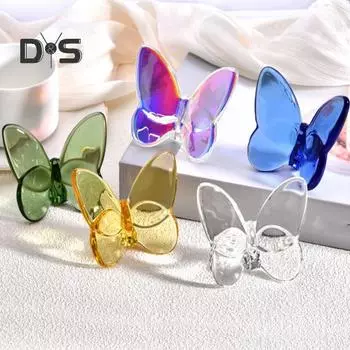 Искусственная хрустальная статуэтка бабочки, мини-статуэтка летающей бабочки, стеклянная бабочка, животное, коллекционная вещь для дома, спальни, офиса, стола, декор