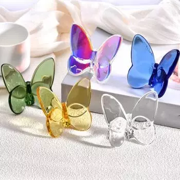 Искусственная хрустальная статуэтка бабочки, мини-статуэтка летающей бабочки, стеклянная бабочка, животное, коллекционная вещь для дома, спальни, офиса, стола, декор