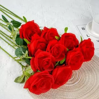 Искусственная имитация эвкалипта роза украшение для дома орнамент держащий искусственный цветок свадьба ретро студийная фотосъемка реквизит красный