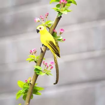 Искусственная имитация пены птица попугай перо садовая птица реквизит декор (красный)