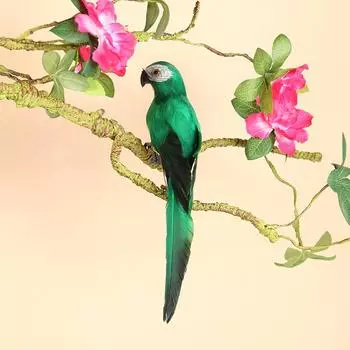 Искусственная имитация пены птица попугай перо садовая птица реквизит декор (зеленый)