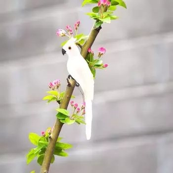 Искусственная имитация пены птица попугай перо садовая птица реквизит декор (красный)