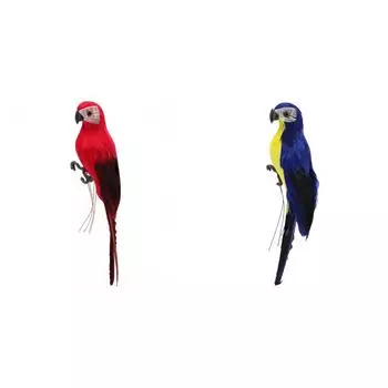 Искусственная имитация пены птица попугай перо садовая птица реквизит декор (красный)