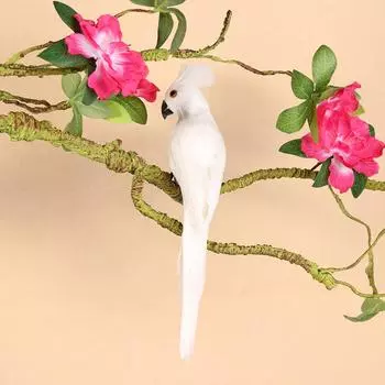 Искусственная имитация пены птица попугай перо садовая птица реквизит декор (желтый)