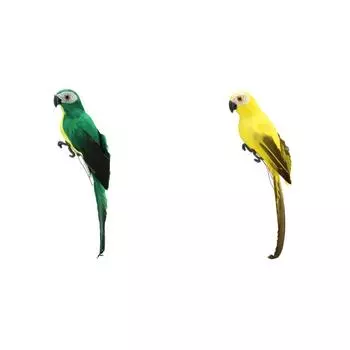 Искусственная имитация пены птица попугай перо садовая птица реквизит декор (зеленый)