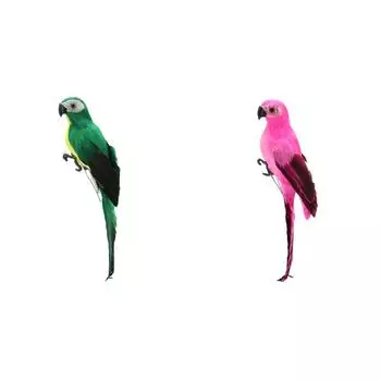 Искусственная имитация пены птица попугай перо садовая птица реквизит декор (зеленый)