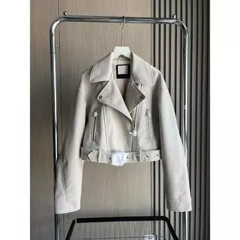 Искусственная кожа байкерская куртка с лацканами и молнией, свободная версия, короткое женское пальто из искусственной кожи XS