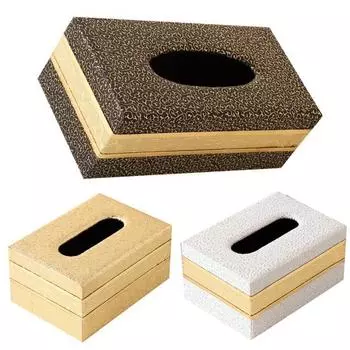 Искусственная кожа, домашний автомобильный ящик для салфеток, чехол для хранения, отель, ресторан, держатель для бумаги Medium золотистый