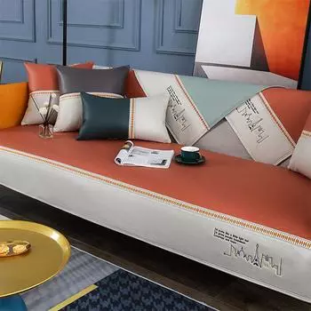 Искусственная кожа, легкая, роскошная подушка для дивана, четыре сезона, универсальные нескользящие подушки для сидений, простые, современные, антипригарные чехлы для дивана для домашних животных 70*70