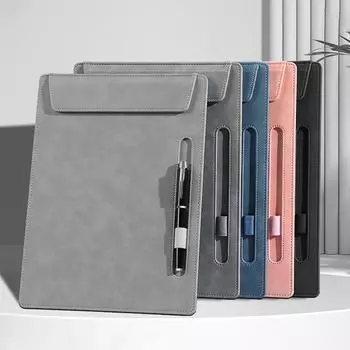 Искусственная кожа, твердый картон с магнитным зажимом для страниц, формат А4, папка-планшет с держателем для ручки, органайзер для документов, блокнот для записей для отеля, офиса, больницы чёрный