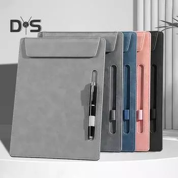 Искусственная кожа, твердый картон с магнитным зажимом для страниц, формат А4, папка-планшет с держателем для ручки, органайзер для документов, блокнот для записей для отеля, офиса, больницы розовый