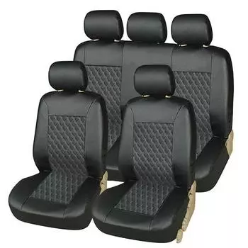 Искусственная кожа высокого качества, модный универсальный полный набор чехлов на автомобильные сиденья, украшение для автомобильных сидений, задний передний автомобильный чехол на сиденье, защитный чехол для автомобильной подушки 1Seat серый