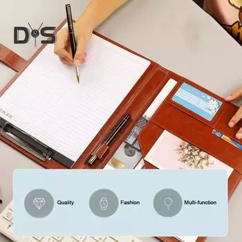 Искусственная кожаная деловая папка-регистратор для портфолио формата А4 блокнот для резюме блокнот для записей ручка с магнитной застежкой чехол для файлов синий