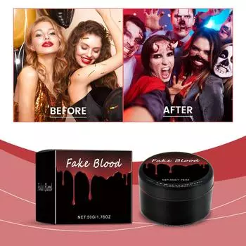 Искусственная кровь, кровь вампира, кровавая краска, обеспечивает гладкое и полное покрытие, имитируя текстуру настоящей крови. One Size