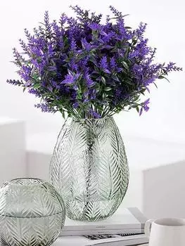 Искусственная лаванда на открытом воздухе, 8 связок/упак., искусственные цветы, устойчивые к ультрафиолетовому излучению, искусственный пластик для подвесных растений, сад, крыльцо, окно, декор для свадебной вечеринки жёлтый