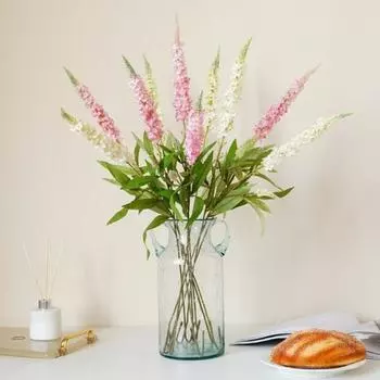 Искусственная лаванда с одним стеблем, легкий уход, не выцветающая цветочная композиция из искусственного шелка, цветок для домашнего свадебного украшения розовый